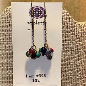 Unique Vintage Beaded Earrings #323 Handmade by Violette Grace